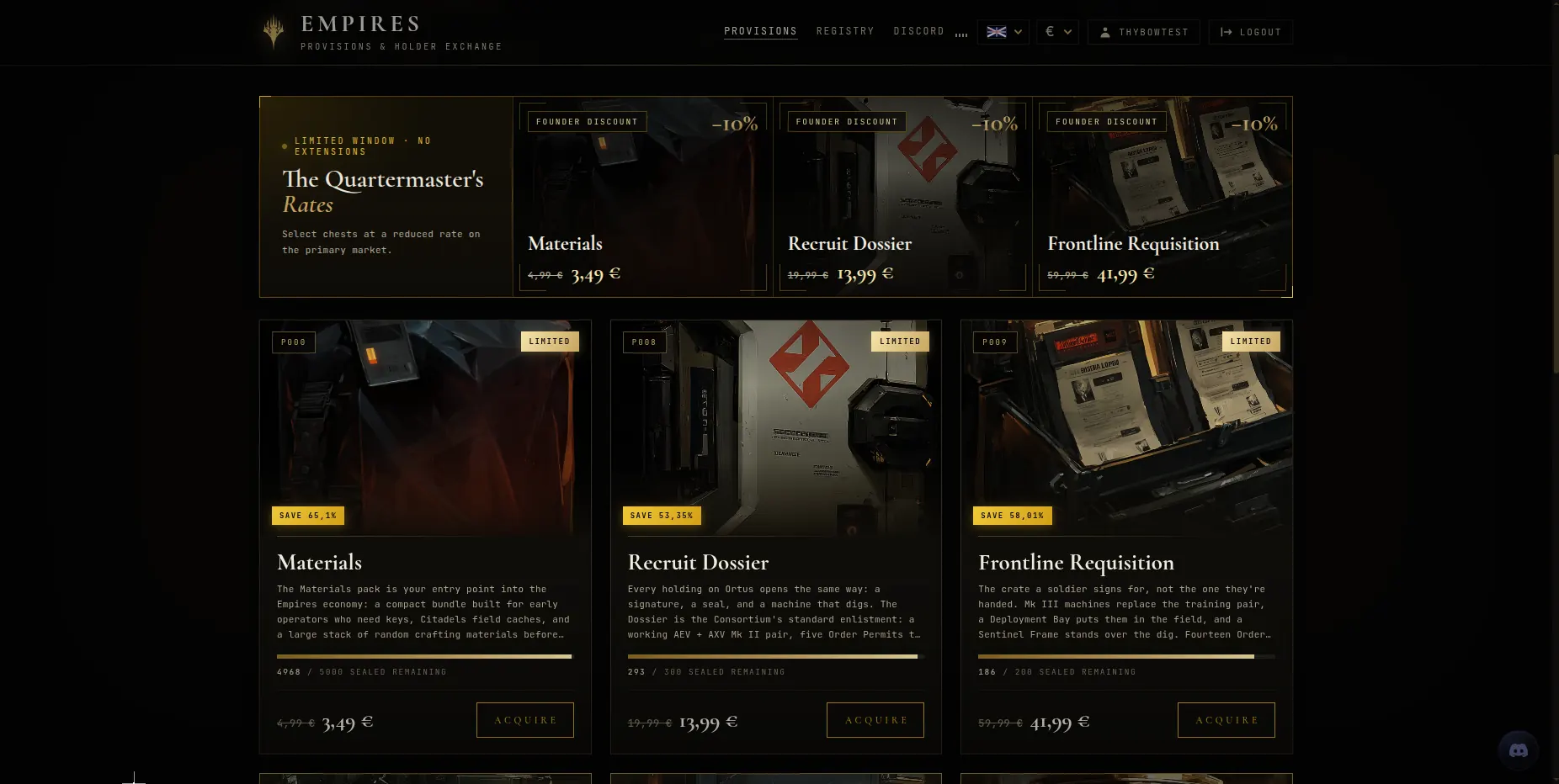 Empires Provisions - Vue 2