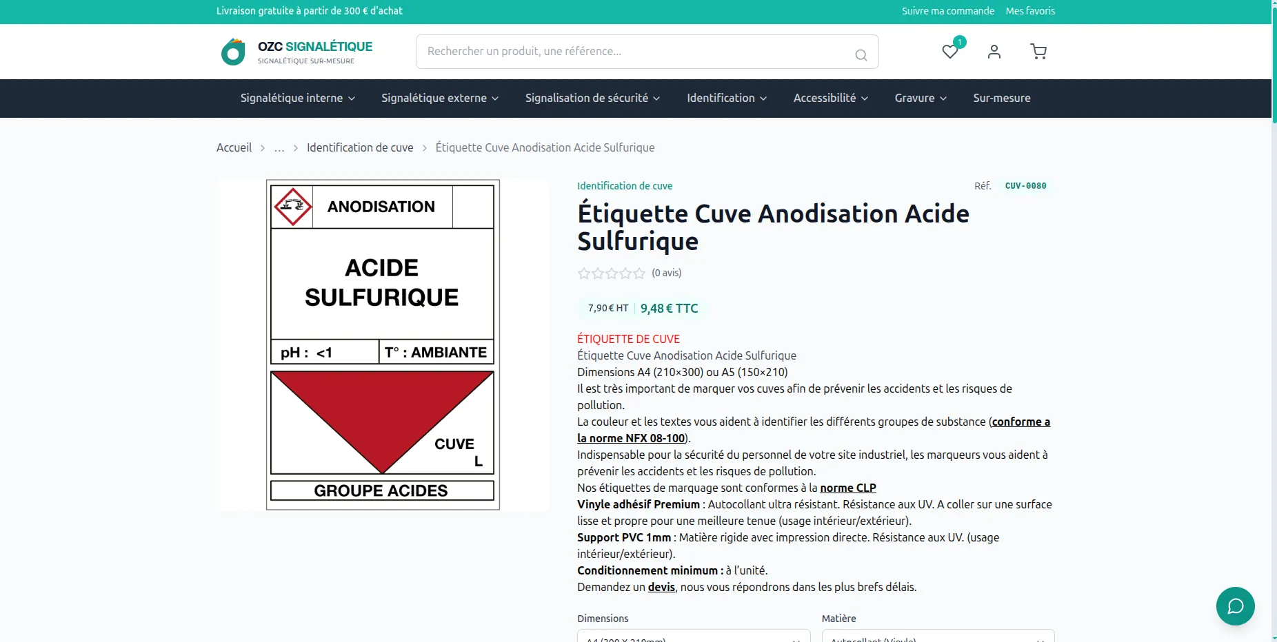 Commercial website OZC Signalétique - Vue 6